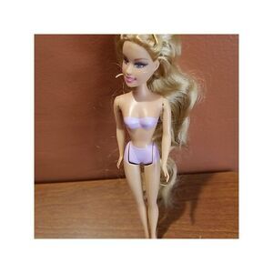 Mattel Mini Barbie Chelsea Doll Blonde Purple Molded Swimsuit 4.5"  Pocket Size